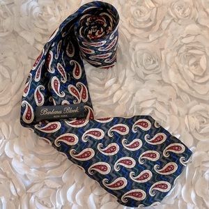 New Barbara Blank mens paisley and chevron silk tie